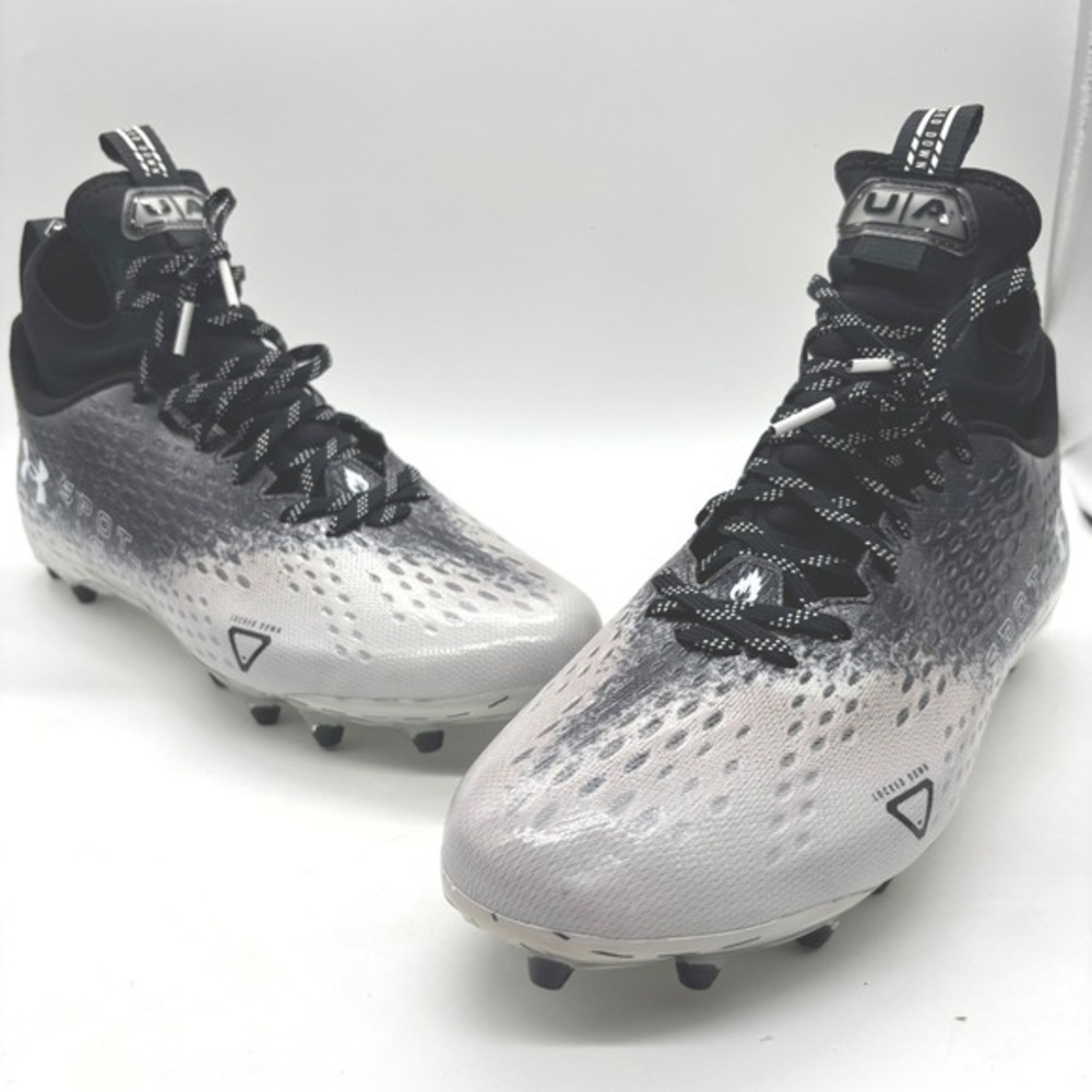 NEW Under Armour Football Cleats Mens‎ 13 Black White Spotlight Franchise RM 2.0